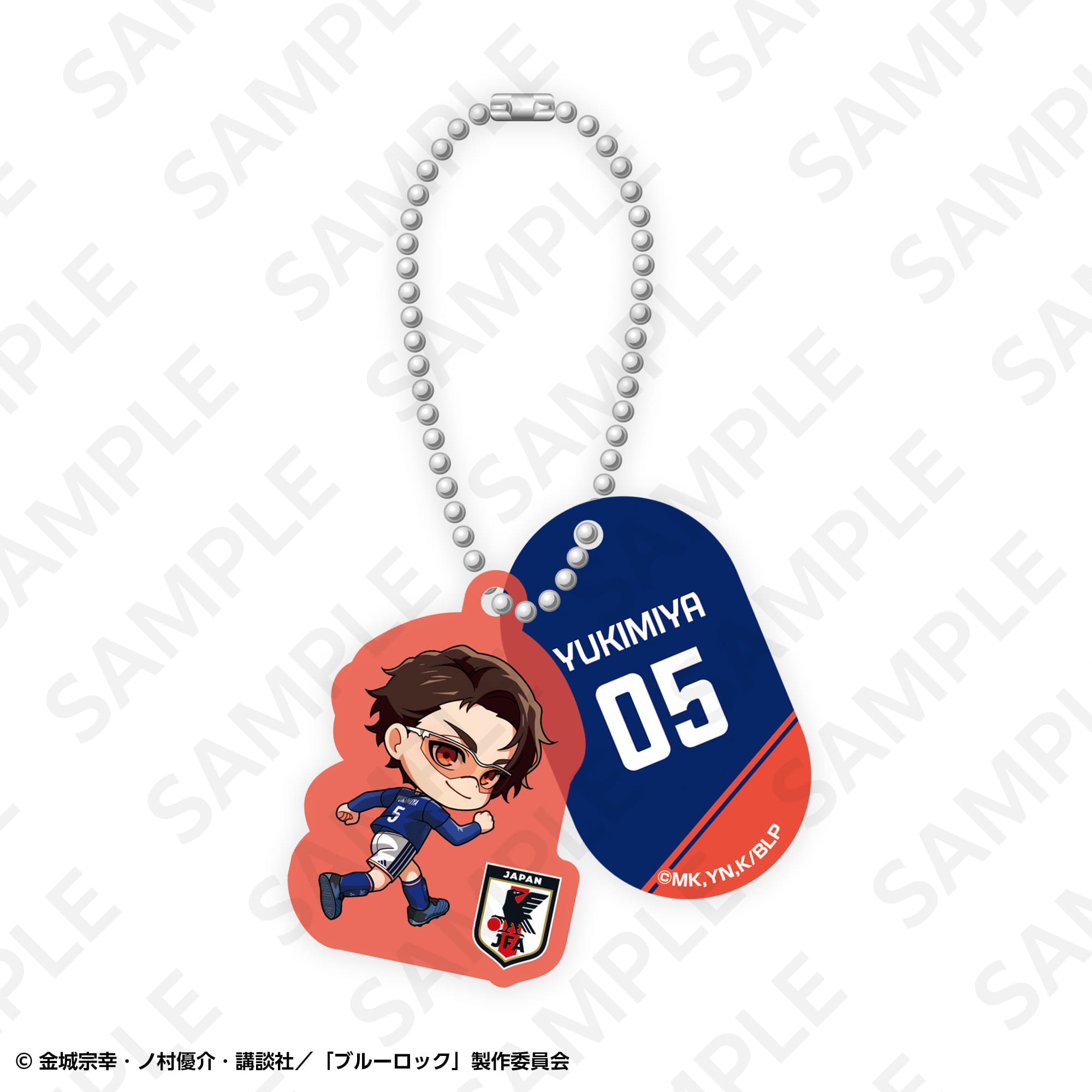 トレーディングロッカーキー風キーホルダー　日本代表ver.