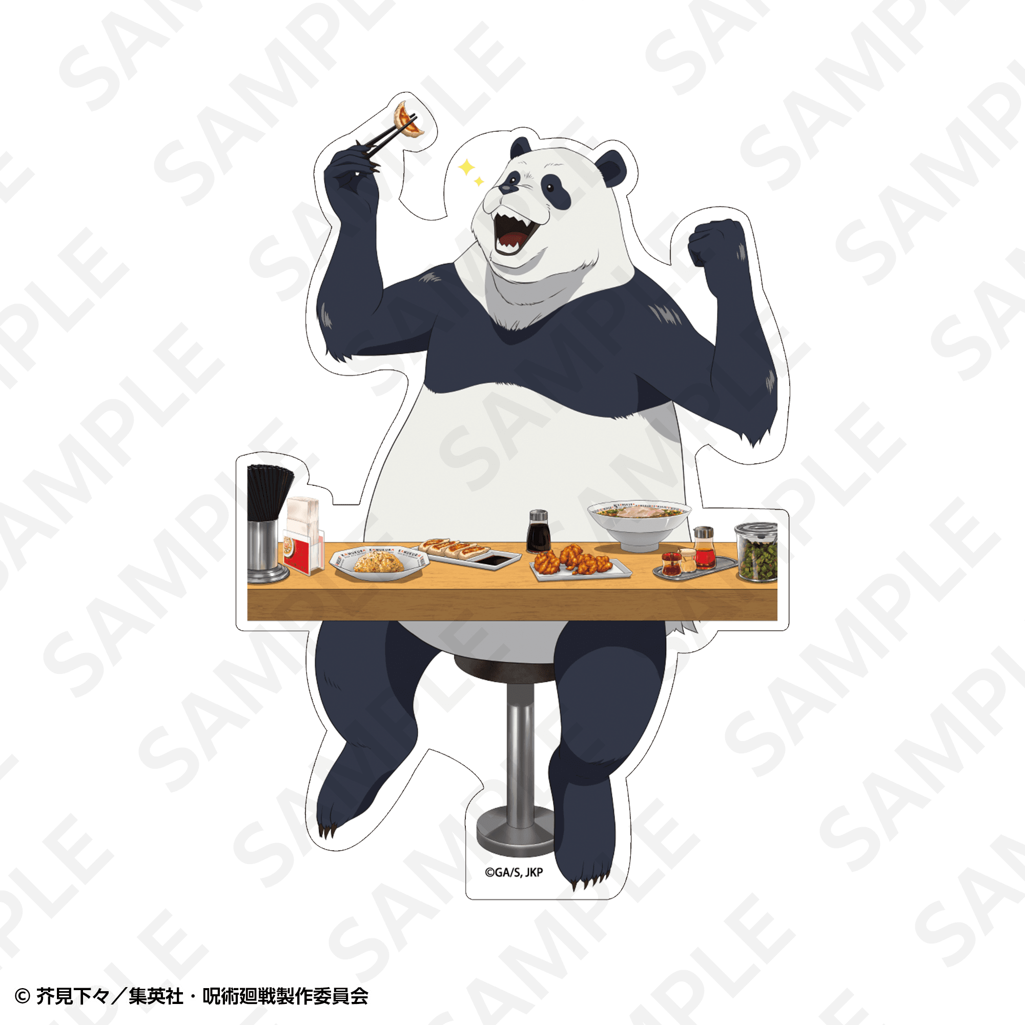 描き下ろしダイカットステッカー（２枚入）　パンダ