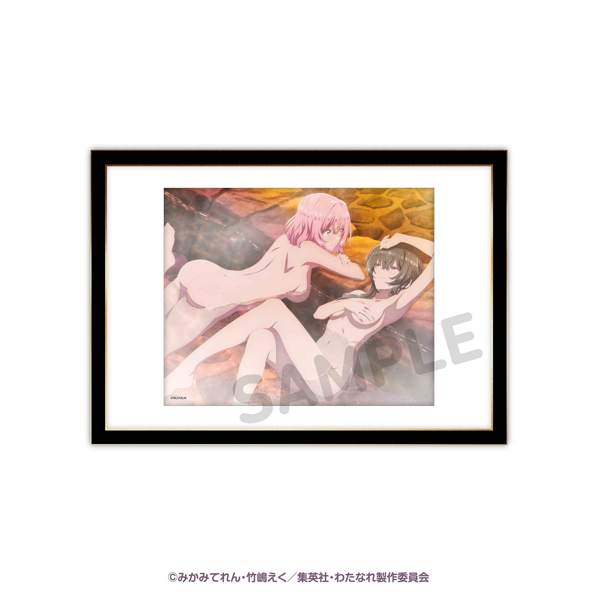 A3額付アートボード お風呂 甘織れな子&琴紗月